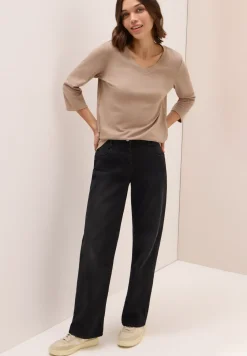 Basic shirt met V-hals
