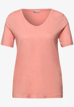 Basic Shirt met V-hals in effen kleur