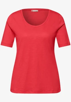 Basic Shirt met V-hals in effen kleur