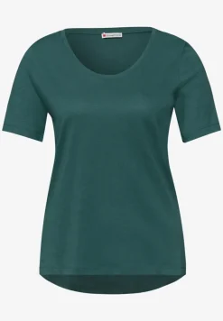 Basic Shirt met V-hals in effen kleur