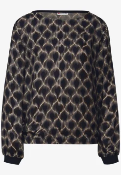 Bedrukte blouse met elastische zoom