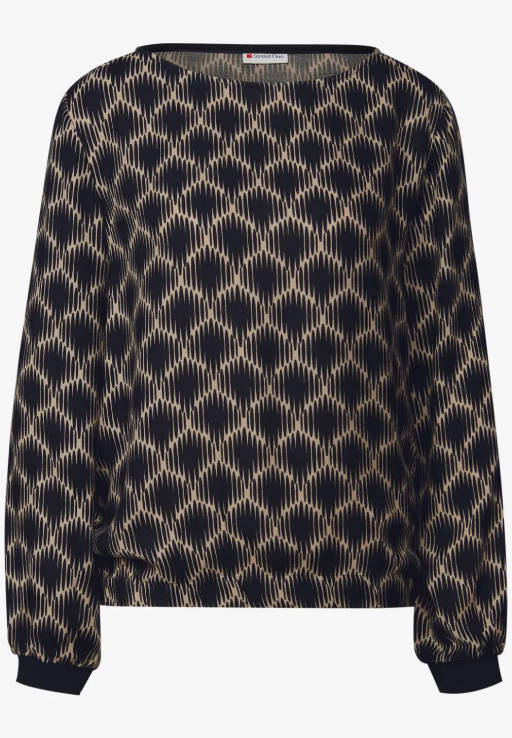 Bedrukte blouse met elastische zoom