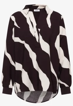 Bedrukte blouse met getapete manchetten