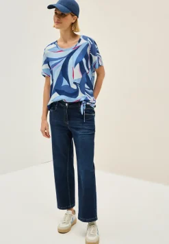Bedrukte blouse met knoop