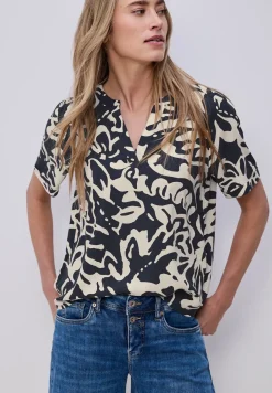 Bedrukte blouse met omslag