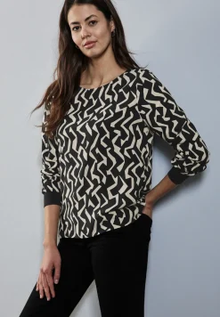 Bedrukte blouse met ronde hals