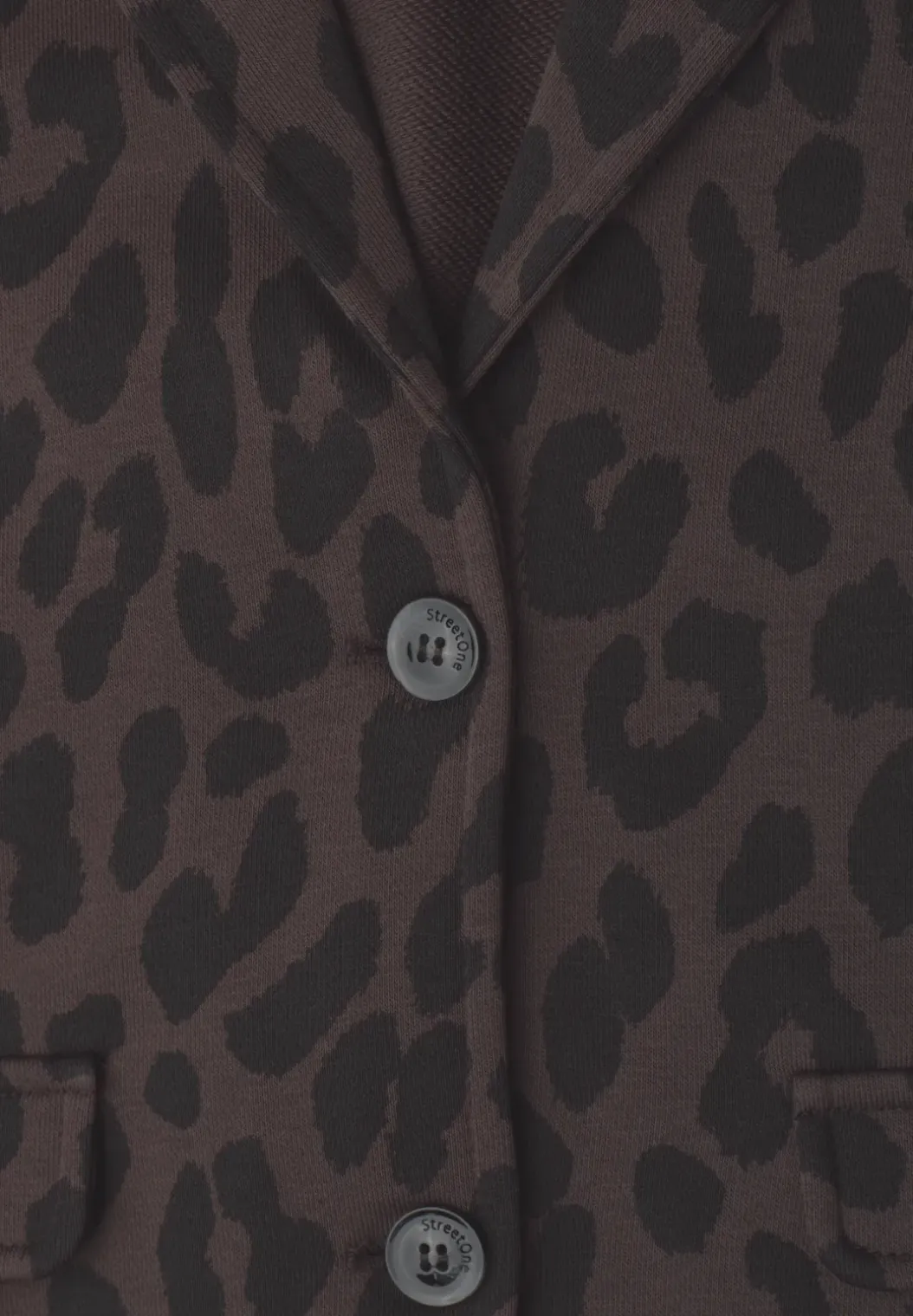 Blazer met reverskraag en leopatroon