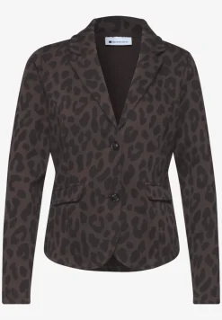 Blazer met reverskraag en leopatroon