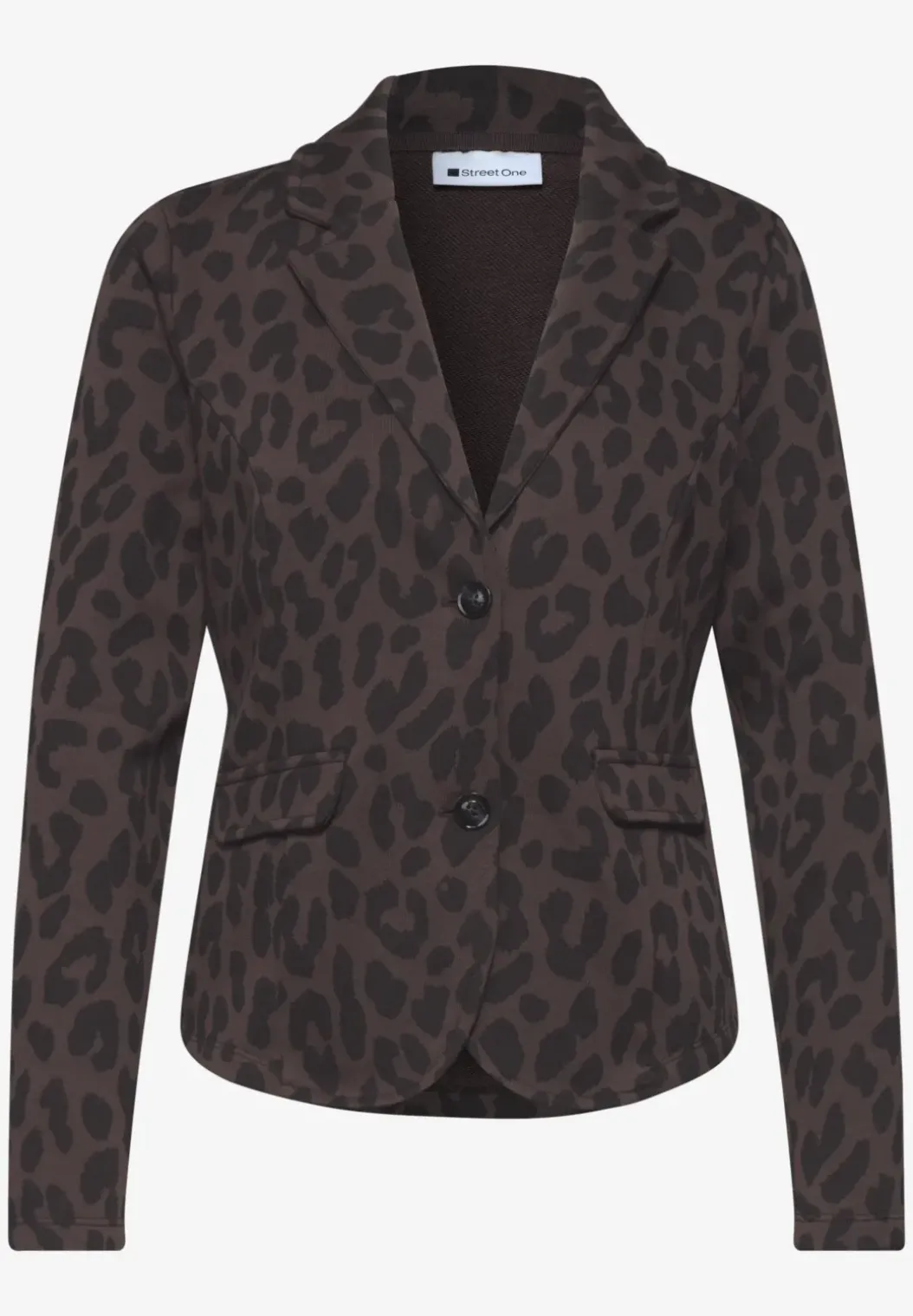 Blazer met reverskraag en leopatroon