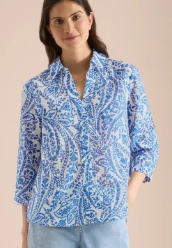 Blouse met 3/4 mouwen en lange pasvorm