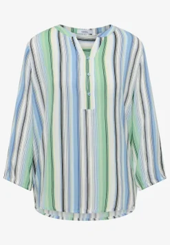 Blouse met 3/4 mouwen en meerkleurige strepen