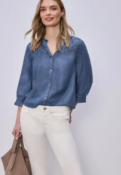 Blouse met 3/4 mouwen en ruches