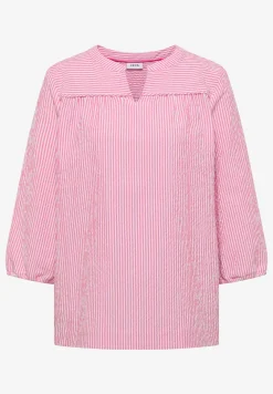 blouse met 3/4 mouwen in seersucker kwaliteit