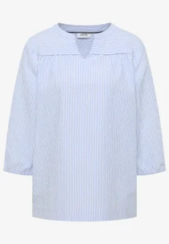 blouse met 3/4 mouwen in seersucker kwaliteit