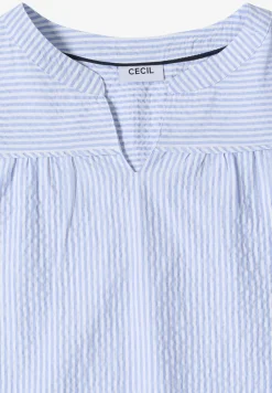 blouse met 3/4 mouwen in seersucker kwaliteit