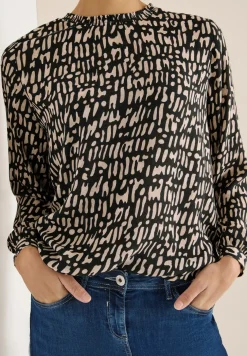 Blouse met gesmockte halslijn