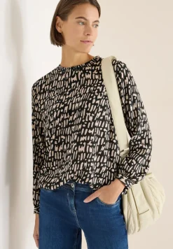 Blouse met gesmockte halslijn