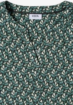 Blouse met gespleten hals en minimale print