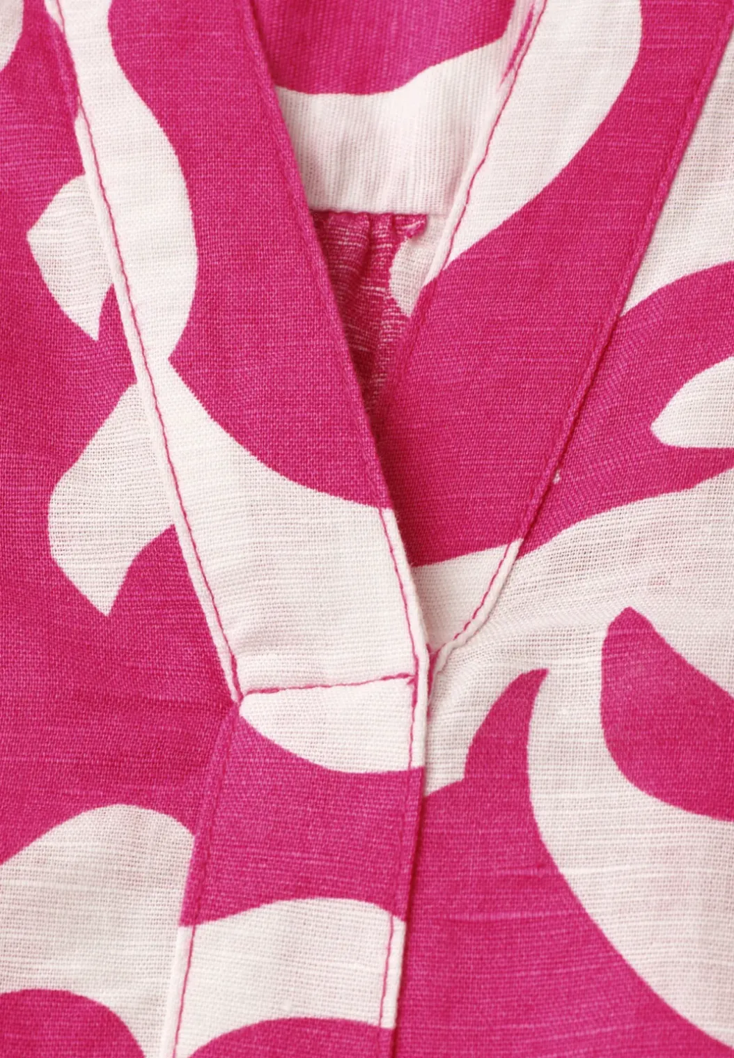 Blouse met gespleten hals van linnenmix
