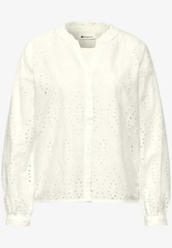 Blouse met gespleten hals en Shiffley-patroon