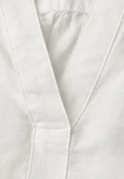 Blouse met gespleten hals van linnenmix