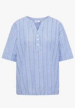 Blouse met gespleten hals en strepen