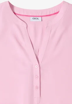 Blouse met gespleten hals en elastische zoom