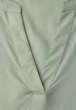Blouse met gespleten hals en omslag