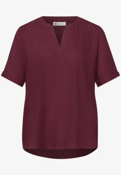 Blouse met gespleten hals en omslag