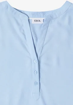 Blouse met gespleten hals en elastische zoom
