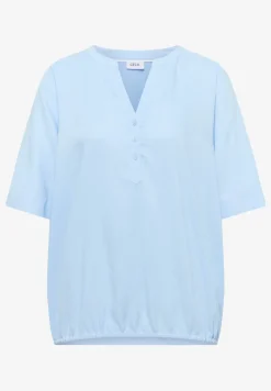 Blouse met gespleten hals en elastische zoom