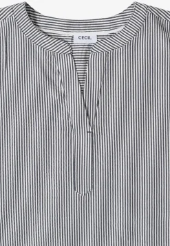 Blouse met gespleten hals in seersucker kwaliteit