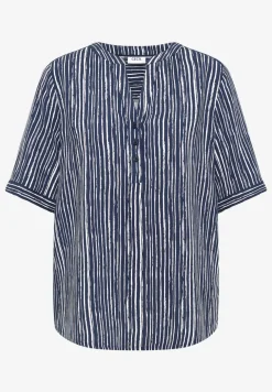 Blouse met gespleten hals en strepen