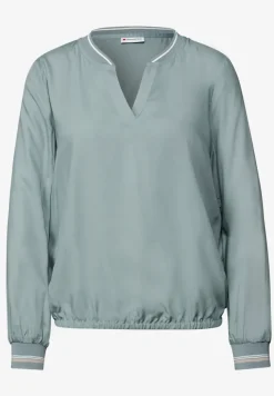 Blouse met gespleten hals en tape