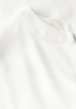 Blouse met gespleten hals in effen kleur