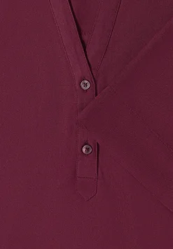 Blouse met gespleten hals en elastische zoom