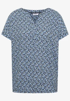 Blouse met gespleten hals en minimale print