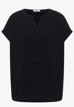 Blouse met gespleten hals in mousseline