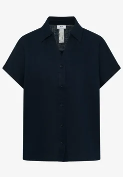 Blouse met hangende schouder in linnen