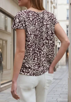 Blouse met hangende schouder en linten