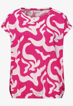 Blouse met hangende schouder en print