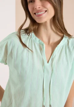 Blouse met hangende schouder en structuur