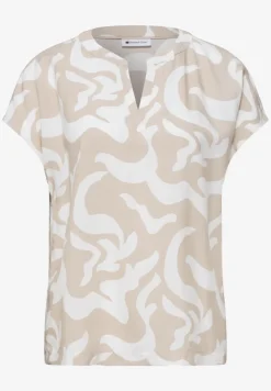 Blouse met hangende schouder en print