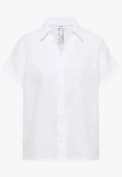 Blouse met hangende schouder in linnen