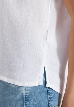 Blouse met hangende schouder in linnen