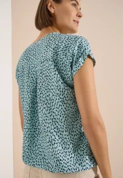 Blouse met hangende schouder en print
