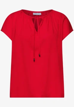 Blouse met hangende schouder en linten