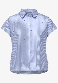 Blouse met hangende schouder en borduursel