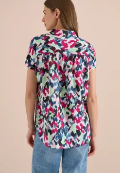 Blouse met hangende schouder en print