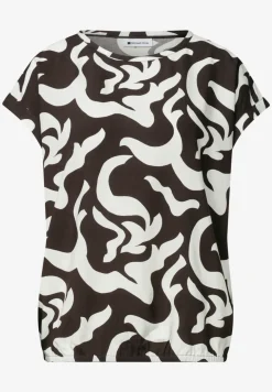 Blouse met hangende schouder en print